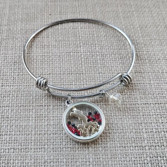 Disney Jewelry - Disney Bracelet 1928 Silver Tone Wrist Band Fashion Jewelry Size Adjustable